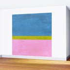 Childhood Dreams Sky Blue Lime Green Pastel Pink Colorfield  Wall Mural Gallery Image 2