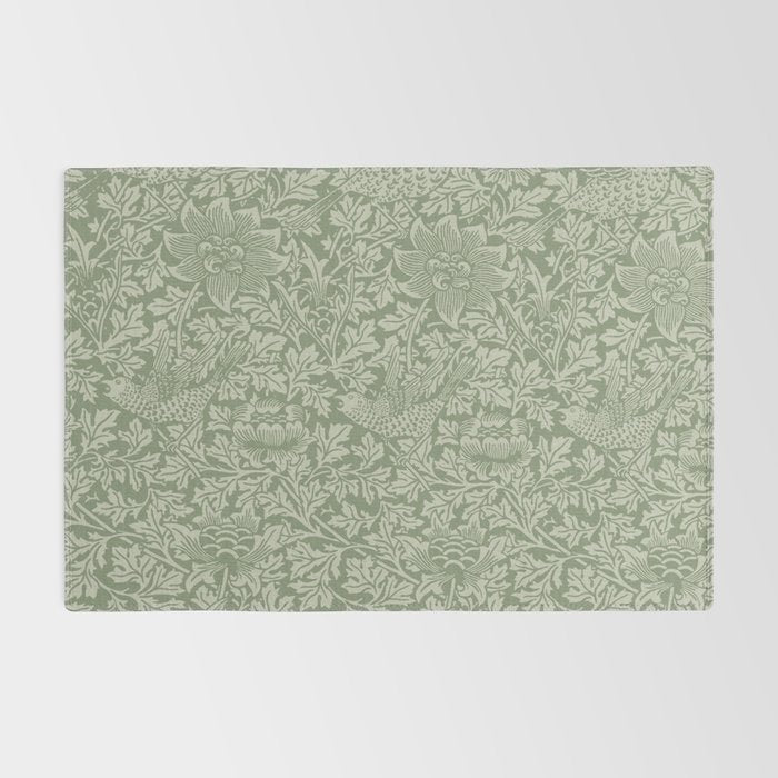William Morris Bird & Anemone Sage Green Rug Gallery Image 2