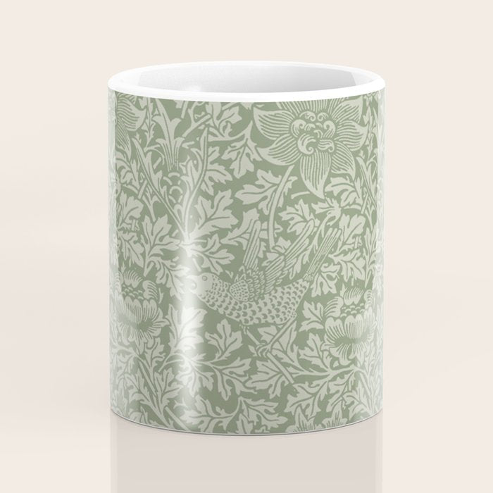 William Morris Bird & Anemone Sage Green Coffee Mug Gallery Image 4