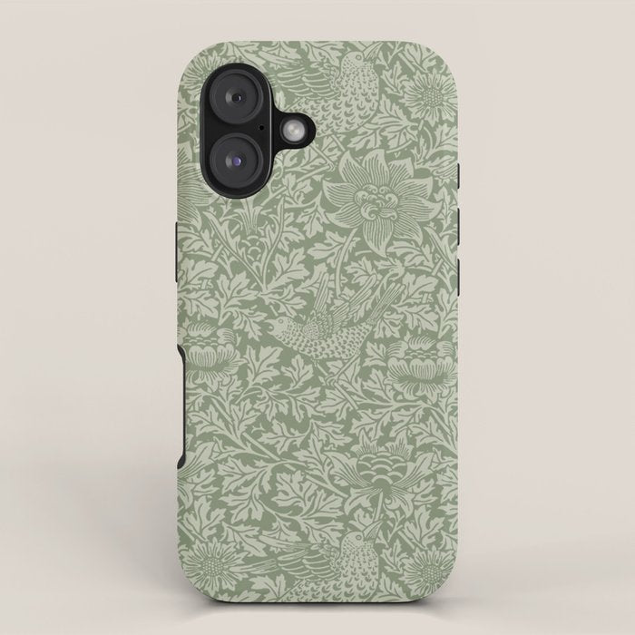 William Morris Bird & Anemone Sage Green iPhone Case Gallery Image 1
