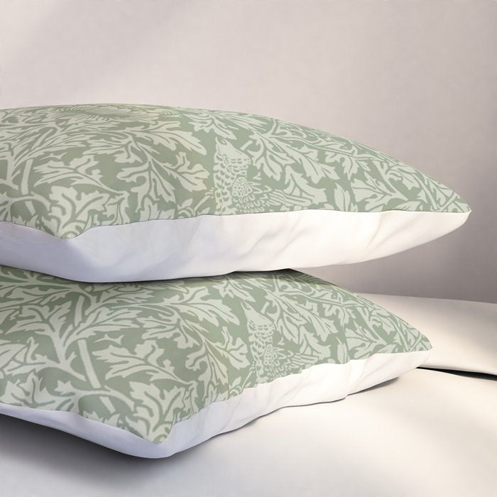 William Morris Bird & Anemone Sage Green Pillow Sham Gallery Image 3