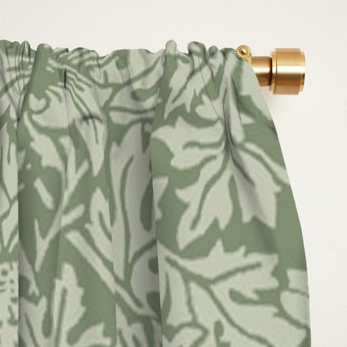 William Morris Bird & Anemone Sage Green Window Curtain Gallery Image 2