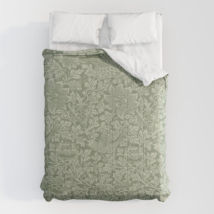 William Morris Bird & Anemone Sage Green Comforter Gallery Image 6