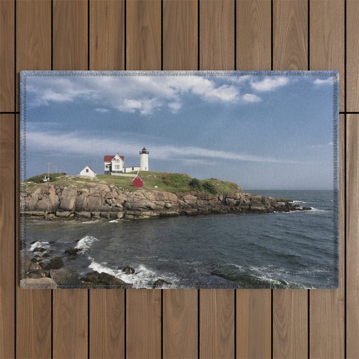 Nubble Lighthouse in Summer Outdoor Rug Gallery Image 1