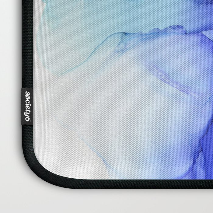 Blue Floral Abstract Ink Laptop Sleeve Gallery Image 3