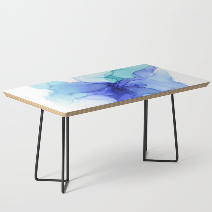 Blue Floral Abstract Ink Coffee Table Gallery Image 1