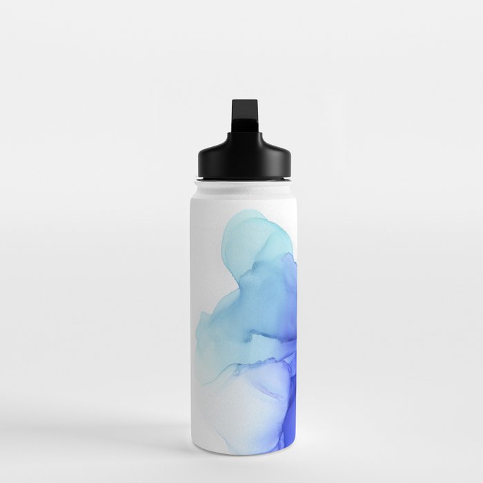 Blue Floral Abstract Ink Water Bottle Gallery Image 3