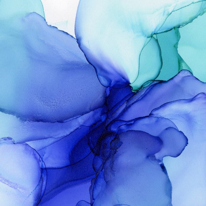 Blue Floral Abstract Ink Coffee Mug Gallery Image 2