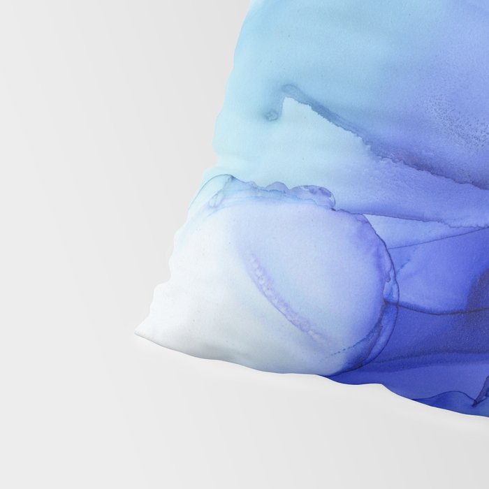 Blue Floral Abstract Ink Pillow Sham Gallery Image 4