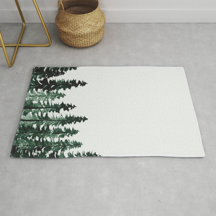 Foggy Pine Trees 2 Rug Gallery Image 1
