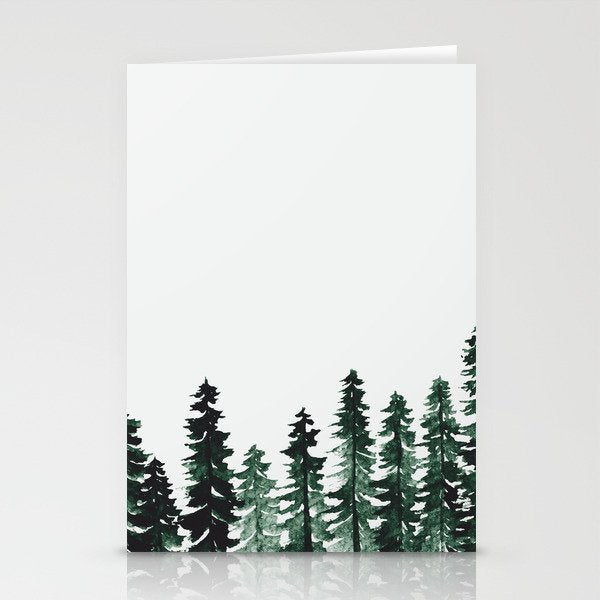 Foggy Pine Trees 2 Stationery Card Gallery Image 2