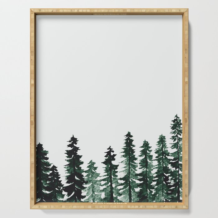 Foggy Pine Trees 2 Serving Tray Gallery Image 1
