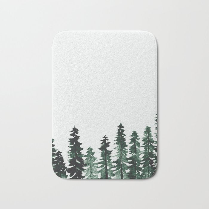 Foggy Pine Trees 2 Bath Mat Gallery Image 1