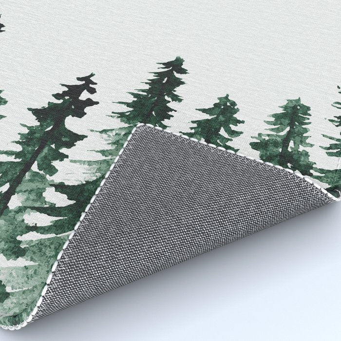 Foggy Pine Trees 2 Rug Gallery Image 4
