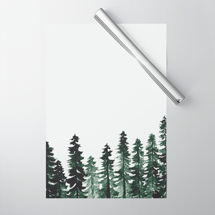 Foggy Pine Trees 2 Wrapping Paper Gallery Image 1