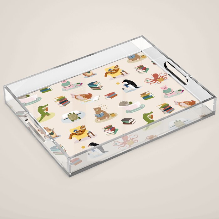 Animal Readers Acrylic Tray Gallery Image 1