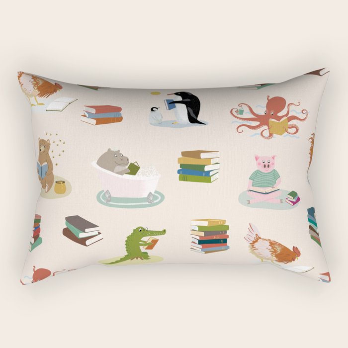Animal Readers Rectangular Pillow Gallery Image 1