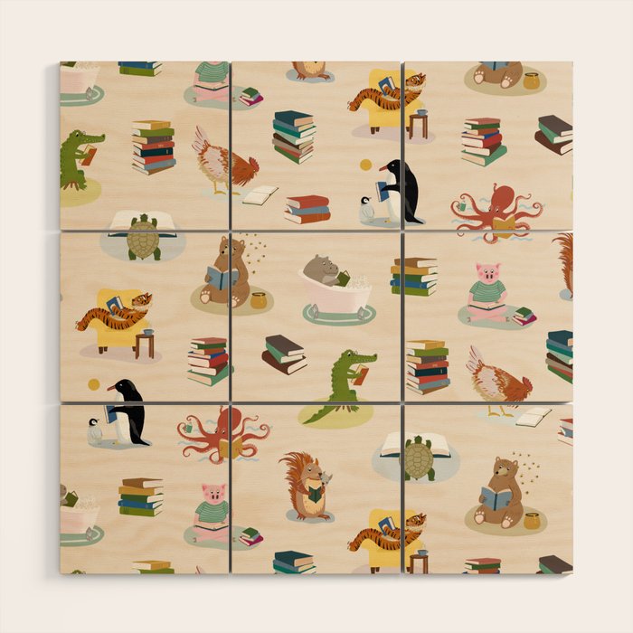 Animal Readers Wood Wall Art Gallery Image 1