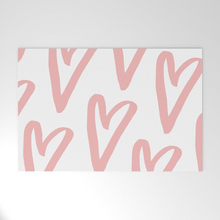 Heart Doodle Big 3 Welcome Mat