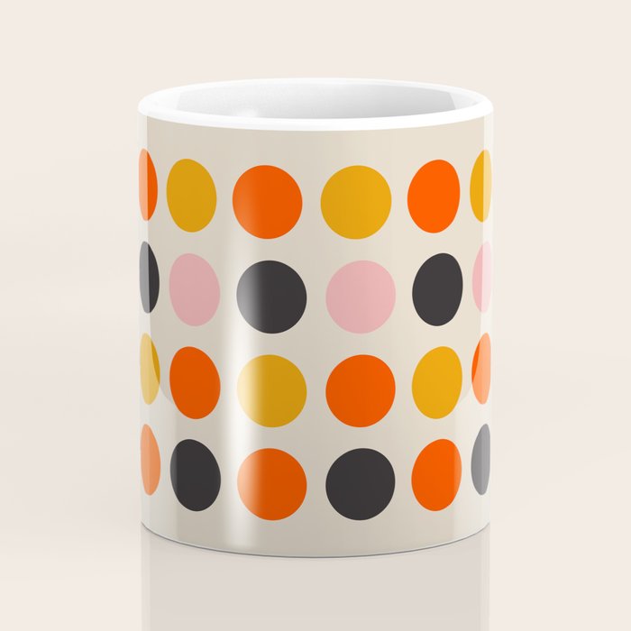 Retro Bauhaus Dots | 70s European Pattern Coffee Mug Gallery Image 4