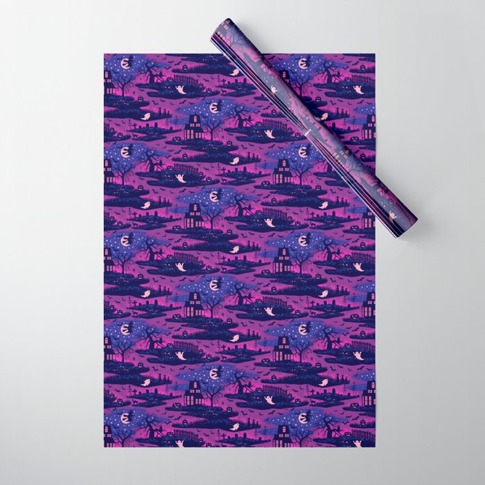 Halloween Night - Mystic Violet  Wrapping Paper Gallery Image 1