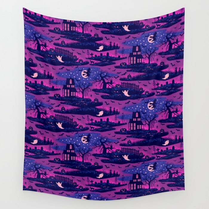 Halloween Night - Mystic Violet  Wall Tapestry Gallery Image 4