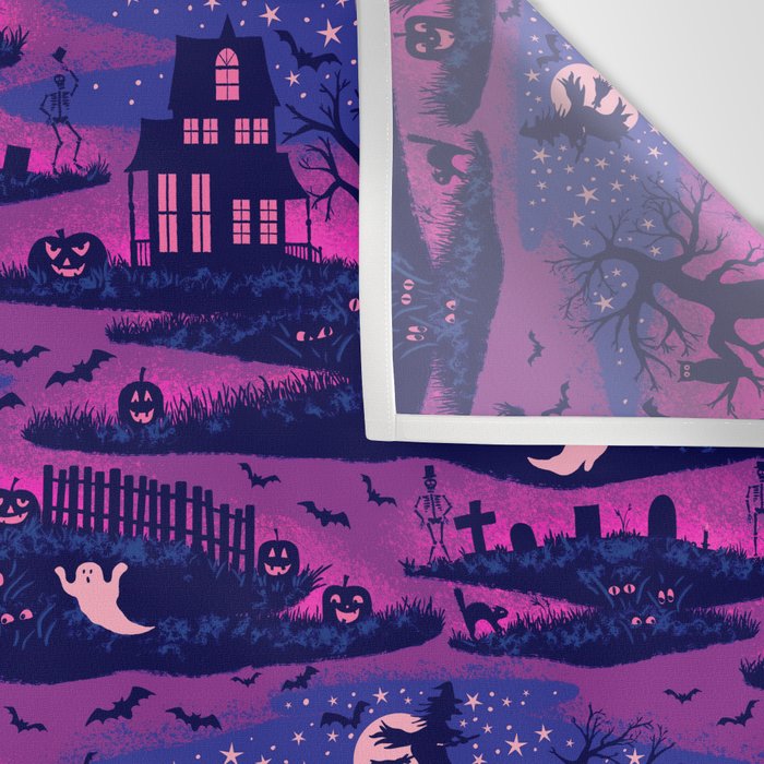 Halloween Night - Mystic Violet  Wall Tapestry Gallery Image 3
