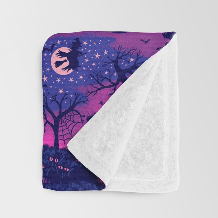 Halloween Night - Mystic Violet  Throw Blanket Gallery Image 3