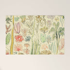 Seaweed and Coral Vintage Illustration Drawing by Adolphe Millot of Underwater Peach Pink Sea Plants Welcome Mat Gallery Image 1