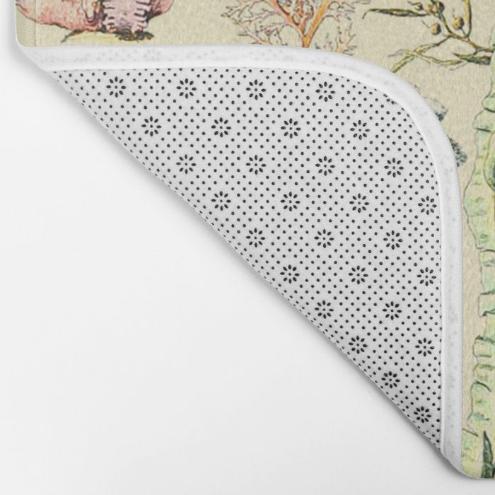 Seaweed and Coral Vintage Illustration Drawing by Adolphe Millot of Underwater Peach Pink Sea Plants Bath Mat Gallery Image 2