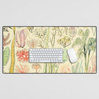 Seaweed and Coral Vintage Illustration Drawing by Adolphe Millot of Underwater Peach Pink Sea Plants Desk Mat Gallery Image 1