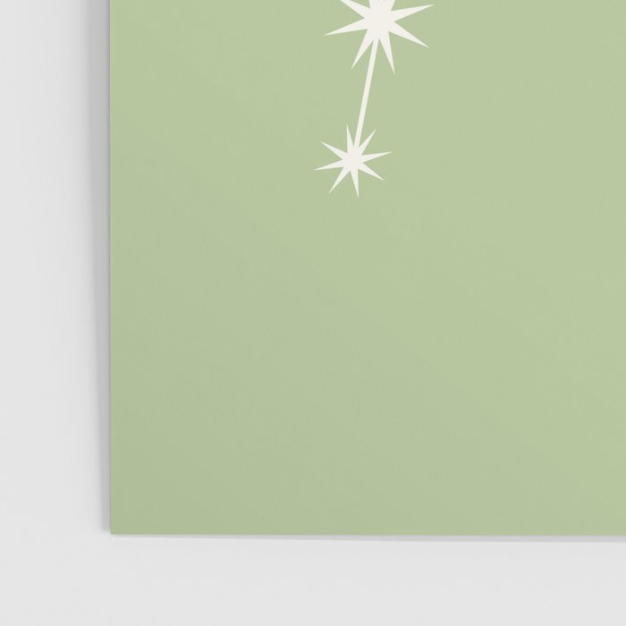 Aquarius Zodiac Star Constellation Line Art Soft Green Poster Gallery Image 3
