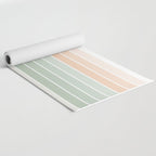Minimal Abstract Retro Spring Rainbow - Pastel sage green and Peach fuzz Yoga Mat Gallery Image 2