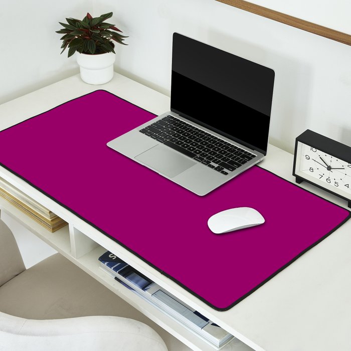 NOW MAGENTA SOLID COLOR Desk Mat Gallery Image 2