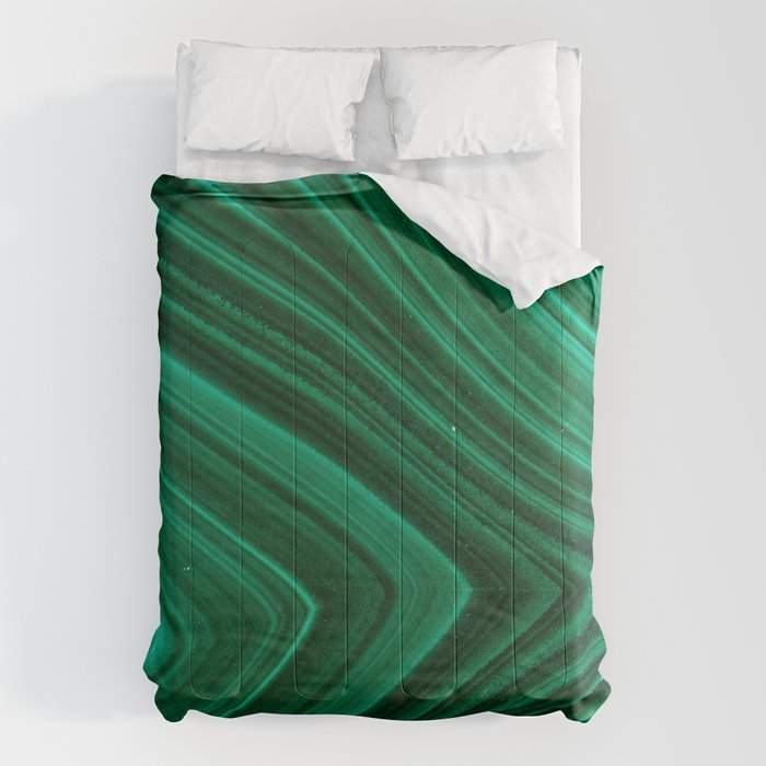 Malachite Green Marble Texture Comforter