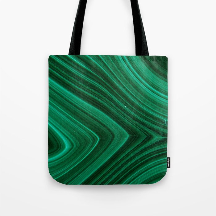Malachite Green Marble Texture Tote Bag Gallery Image 1
