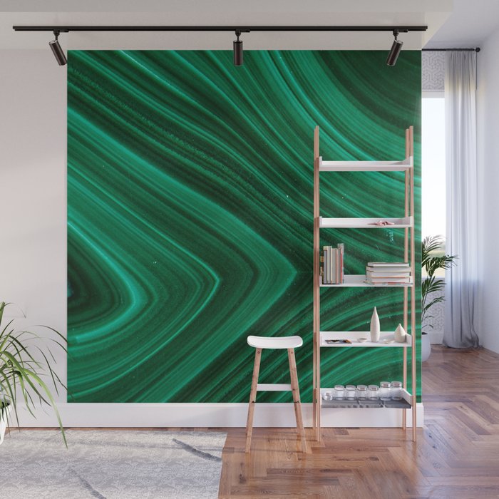 Malachite Green Marble Texture Wall Mural Gallery Image 1