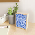 Vintage Floral Botanical Pattern in Blue Mini Art Print Gallery Image 2