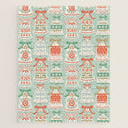 Folk Art Holiday Bells - Light Green Jigsaw Puzzle Gallery Image 1
