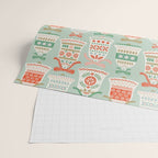 Folk Art Holiday Bells - Light Green Wrapping Paper Gallery Image 2