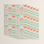 Folk Art Holiday Bells - Light Green Wrapping Paper Gallery Image 3