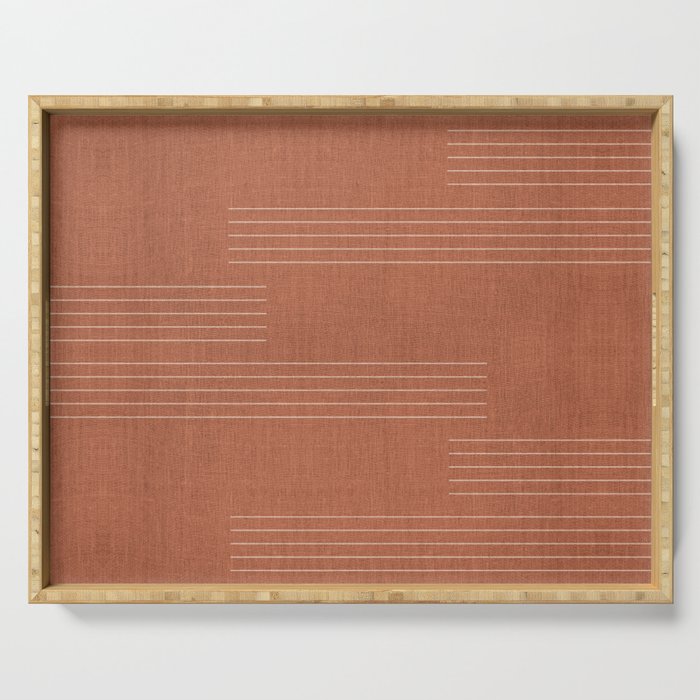 Minimal, Pattern, Boho Prints, Terracotta Serving Tray Gallery Image 1