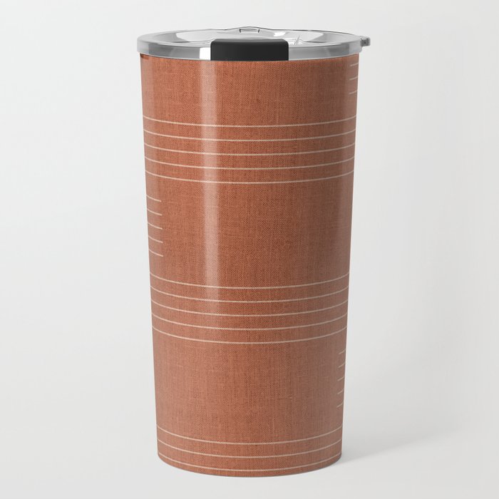 Minimal, Pattern, Boho Prints, Terracotta Travel Mug Gallery Image 1
