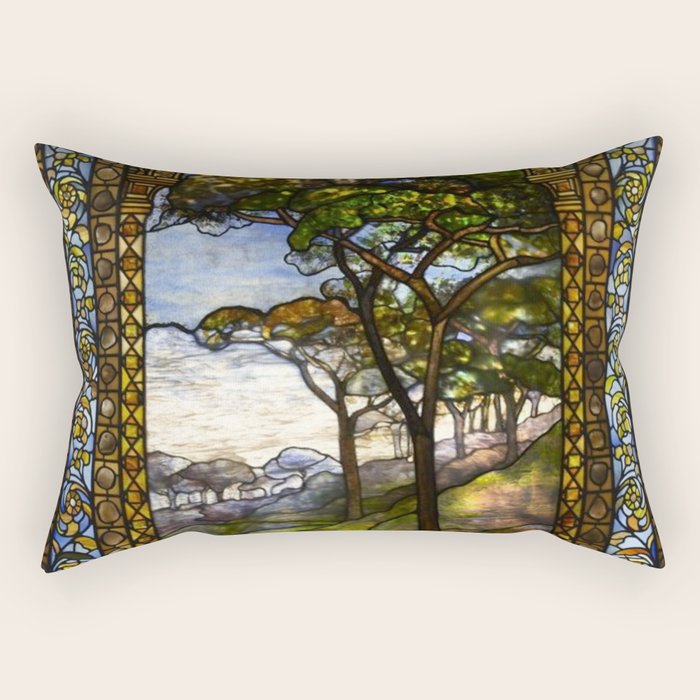 Louis Comfort Tiffany - Decorative stained glass 14. Rectangular Pillow Gallery Image 2