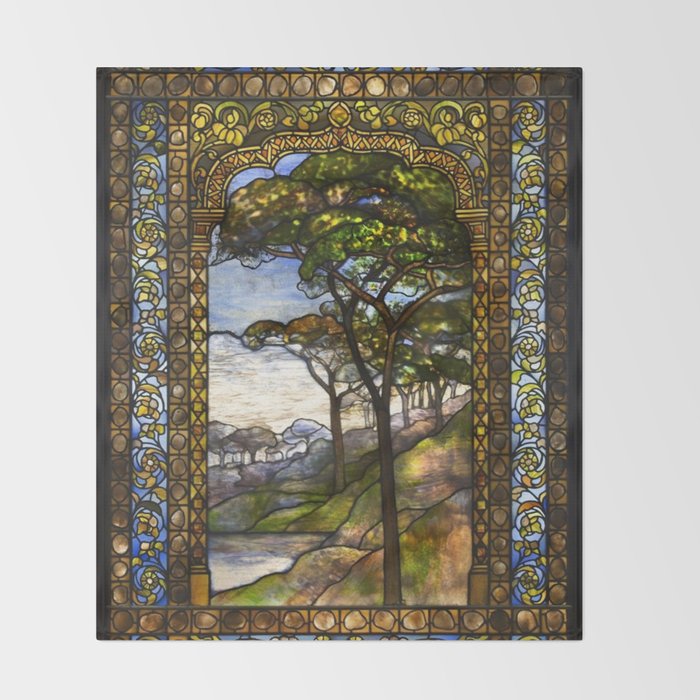 Louis Comfort Tiffany - Decorative stained glass 14. Throw Blanket Gallery Image 2