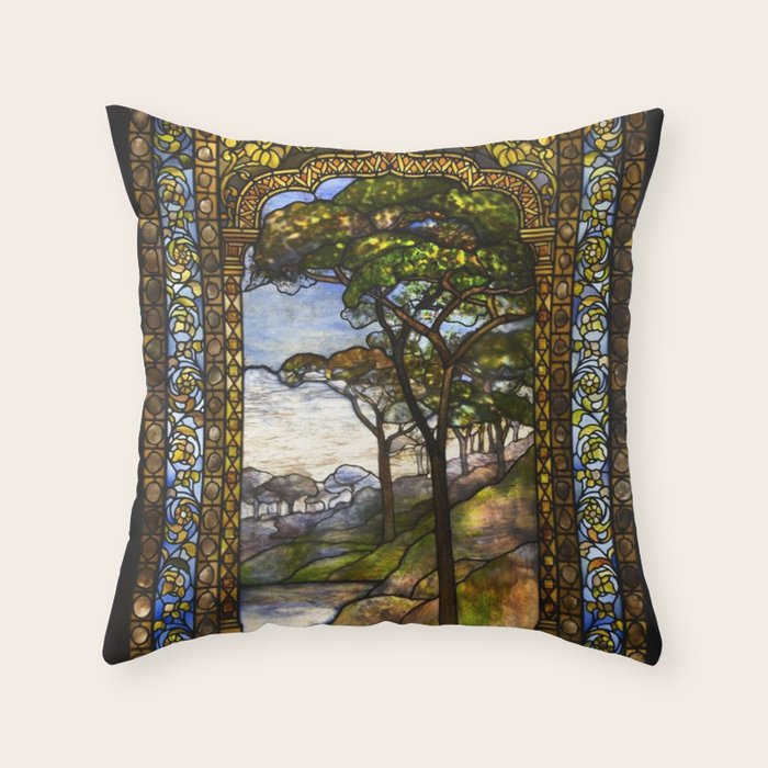 Louis Comfort Tiffany - Decorative stained glass 14. Throw Pillow Gallery Image 6