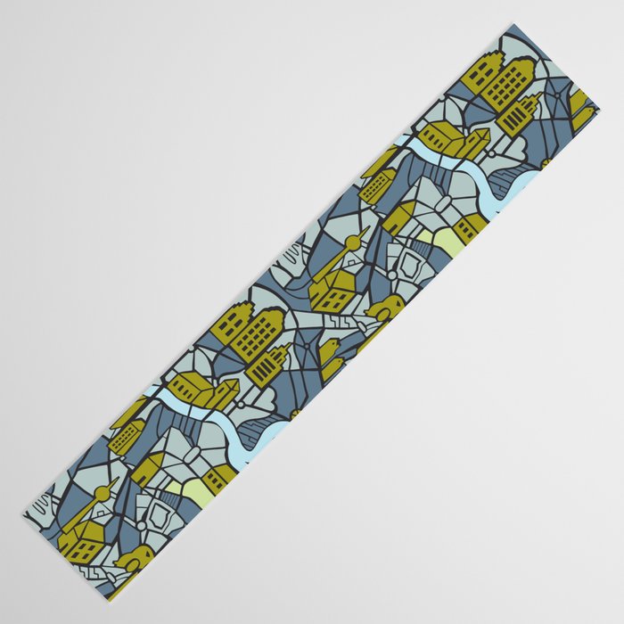 City life map moonless night Table Runner Gallery Image 3