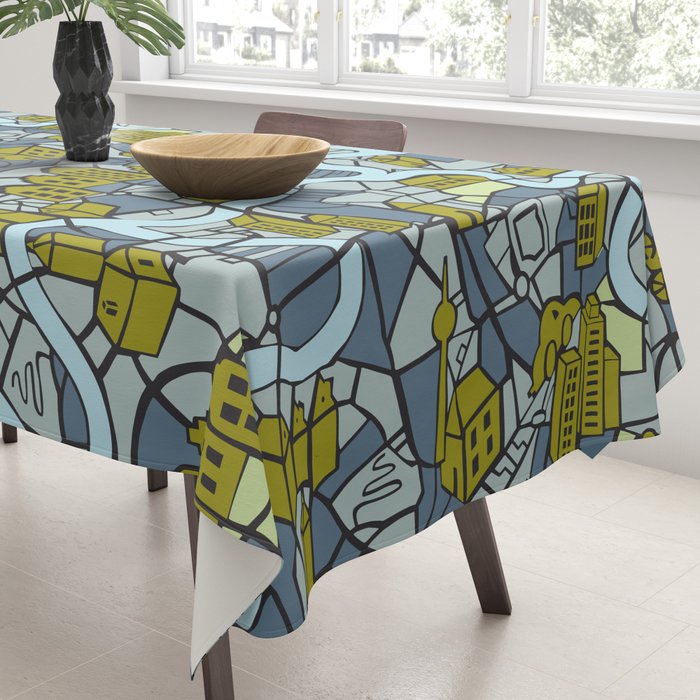 City life map moonless night Tablecloth Gallery Image 3