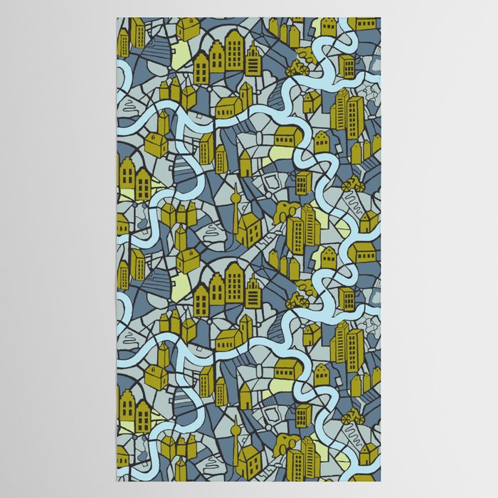 City life map moonless night Tablecloth Gallery Image 2