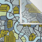 City life map moonless night Wall Tapestry Gallery Image 3